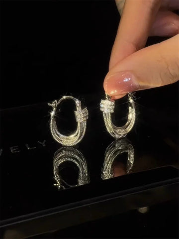 Orecchini da donna Aria geometrici a più strati in oro o argento