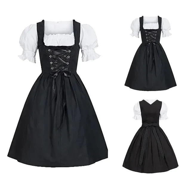 Devako Fabiola - Bayerisches Dirndl zum Oktoberfest mit eleganter Schürze und traditionellen Details