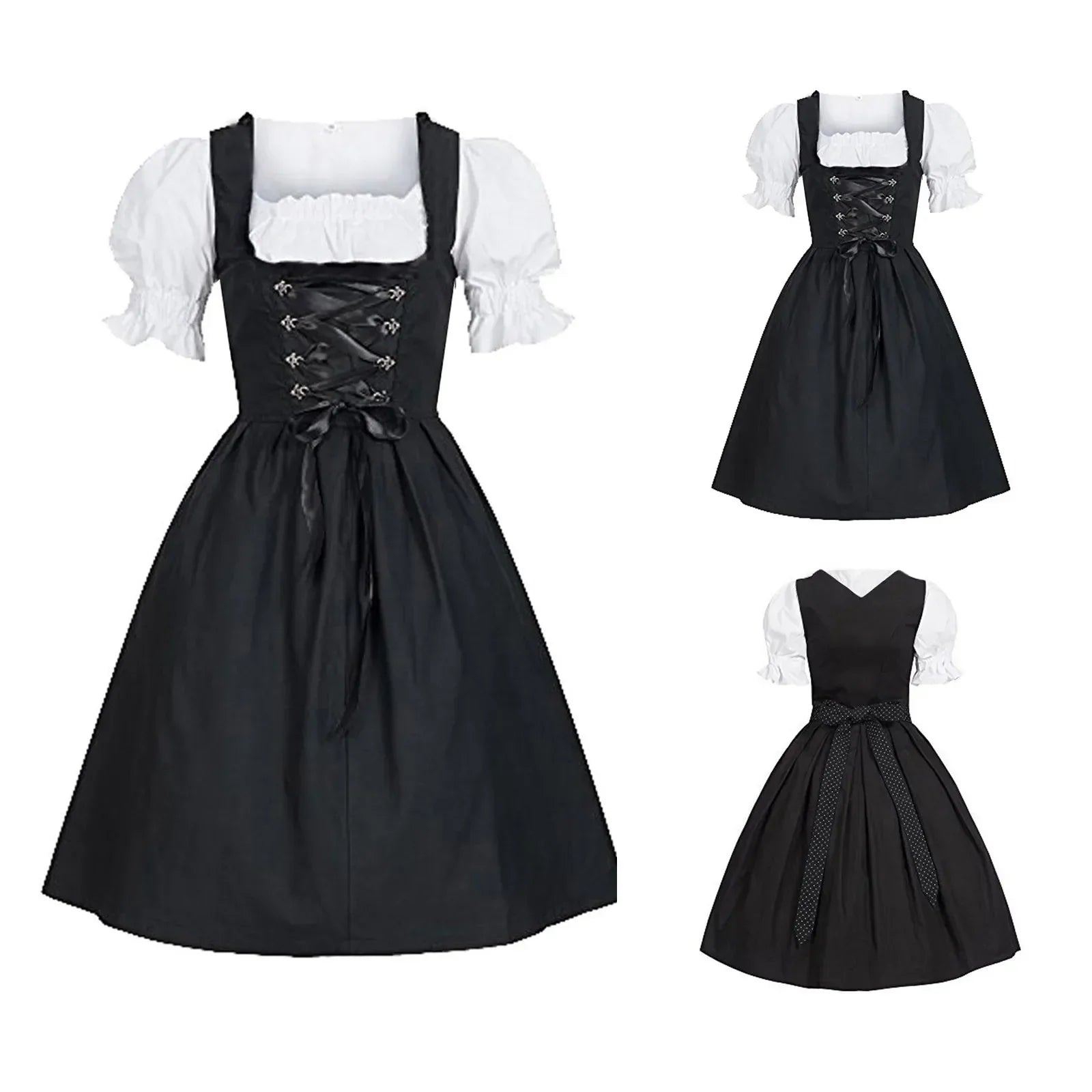 Devako Fabiola - Bayerisches Dirndl zum Oktoberfest mit eleganter Schürze und traditionellen Details