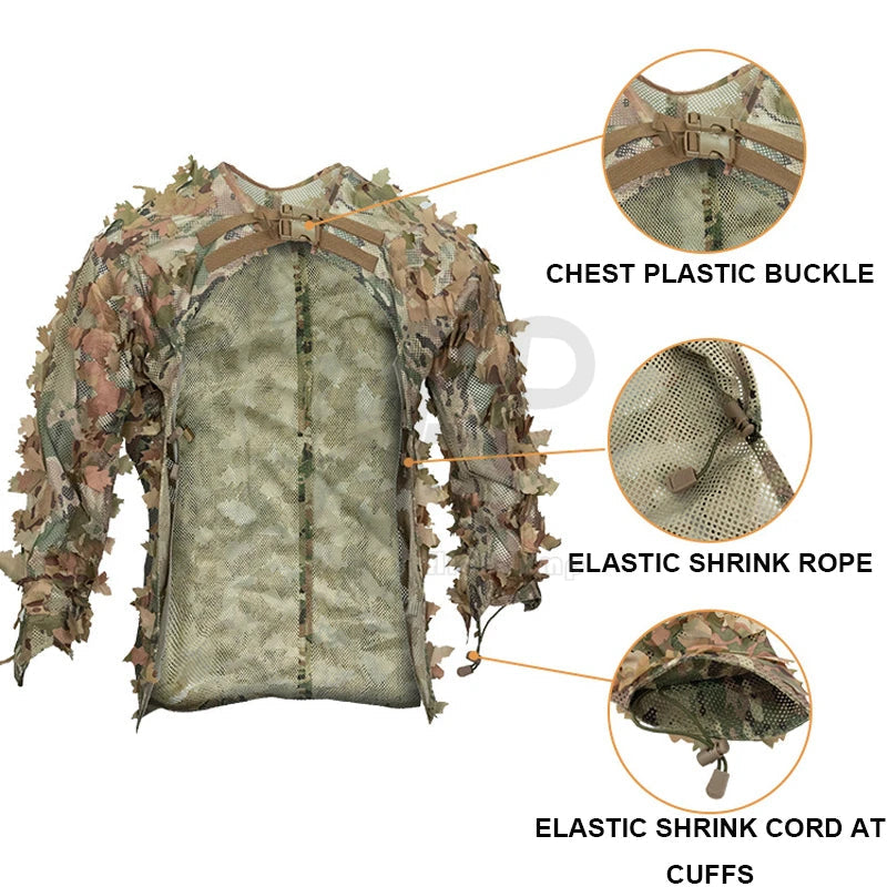 ShadowLeaf – Ghillie-Anzug für Jagd & Airsoft – Leicht & Atmungsaktiv