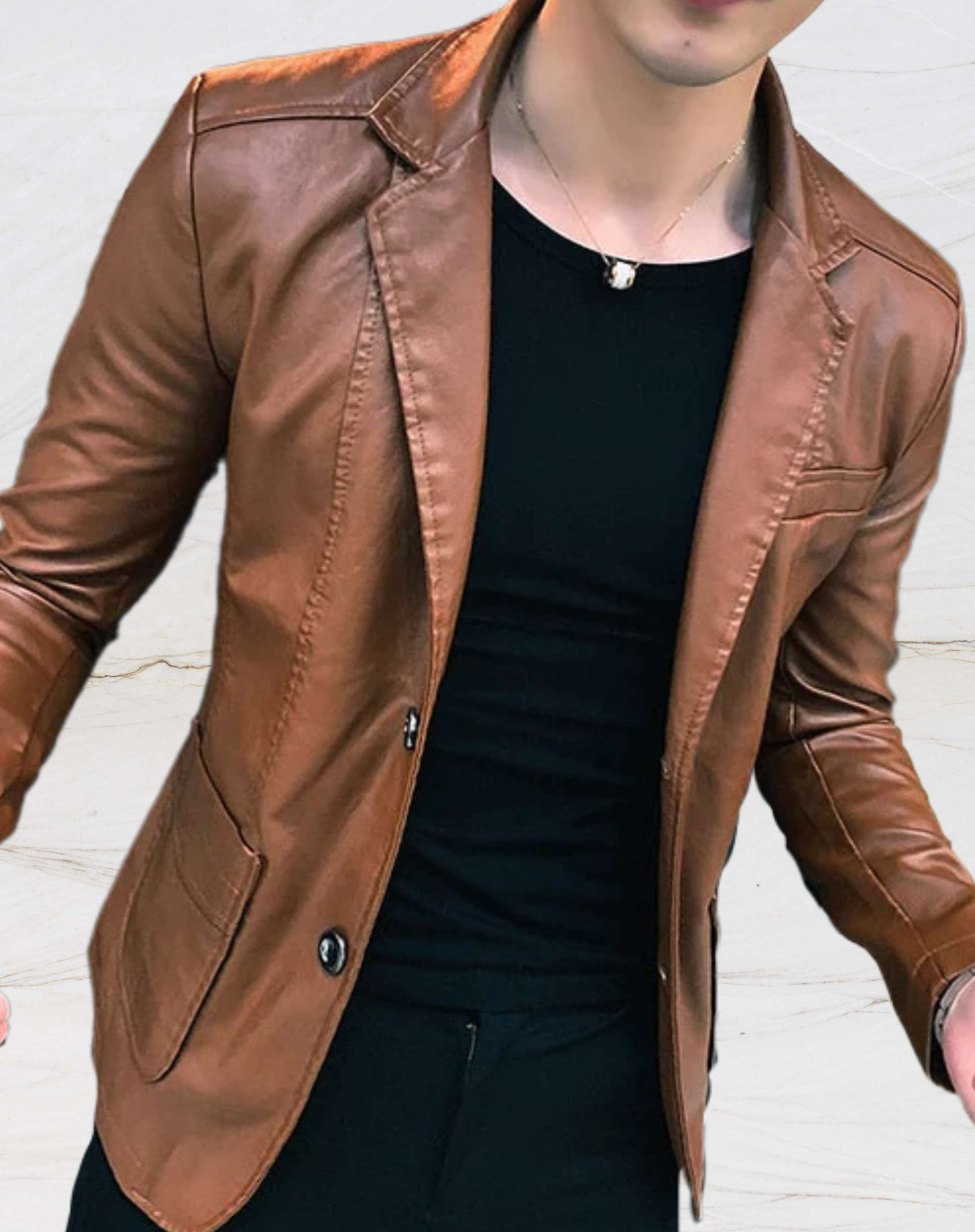 Lässige Slim-Fit Lederjacke - Anderno