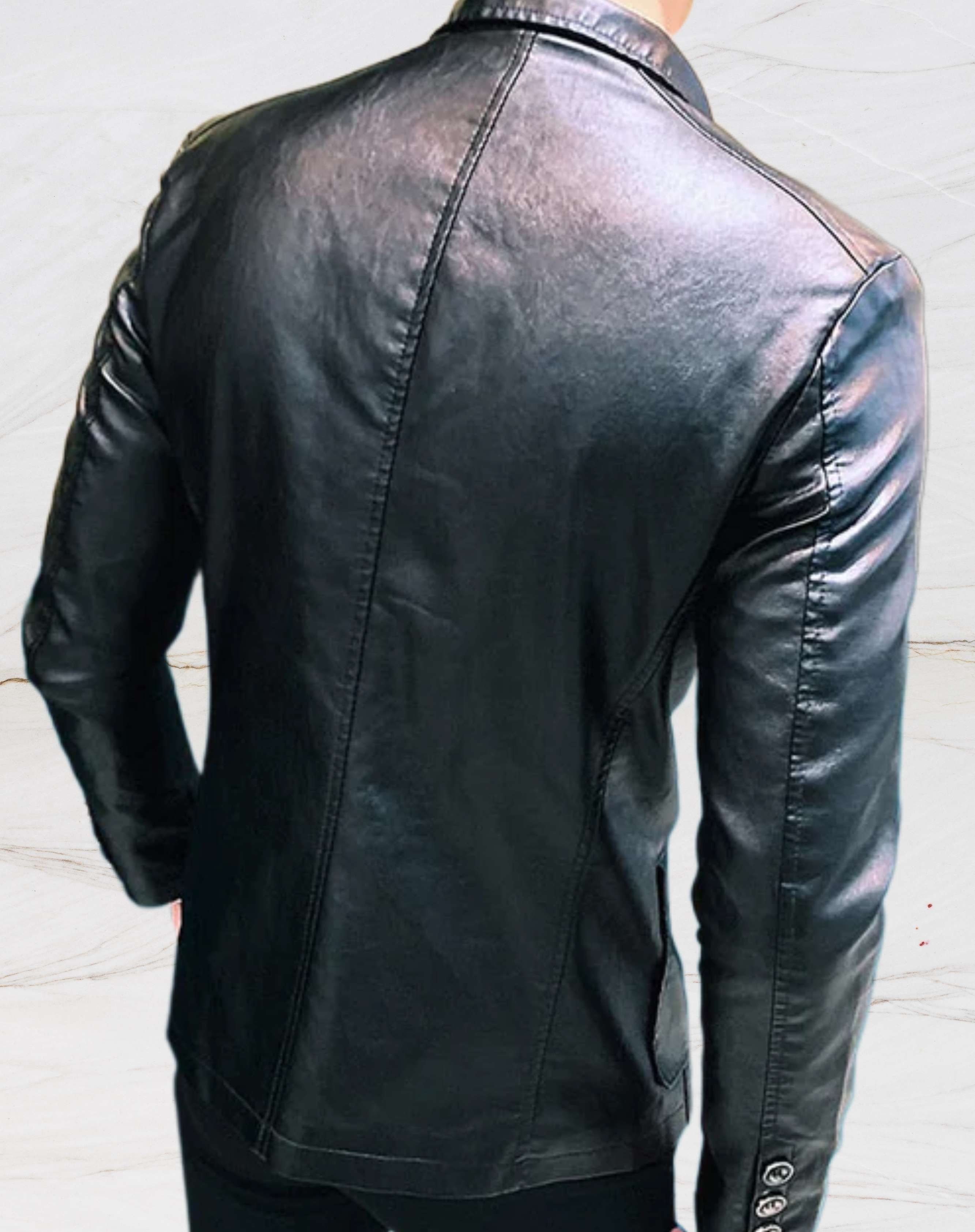 Lässige Slim-Fit Lederjacke - Anderno