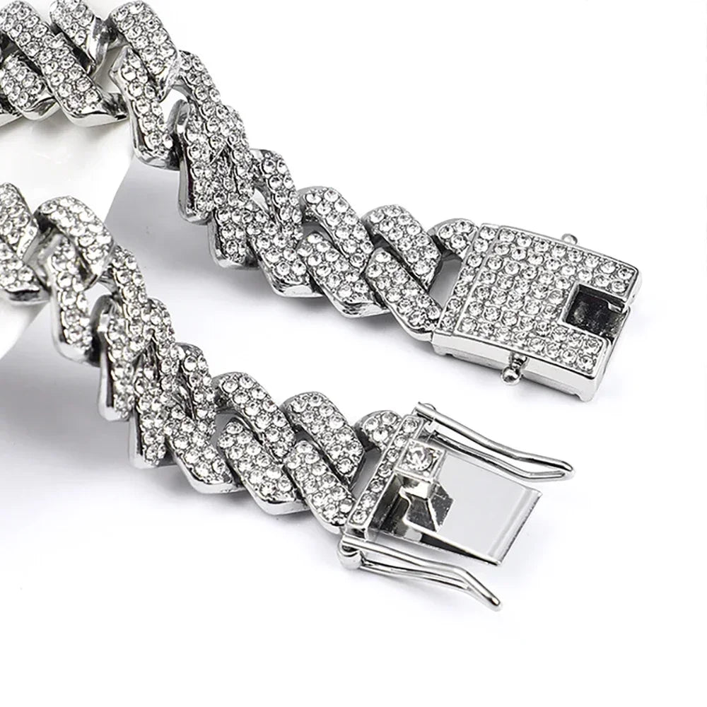 SilverLuxe – Cubansk kæde 15 mm sølv zinklegering – damer & herrer
