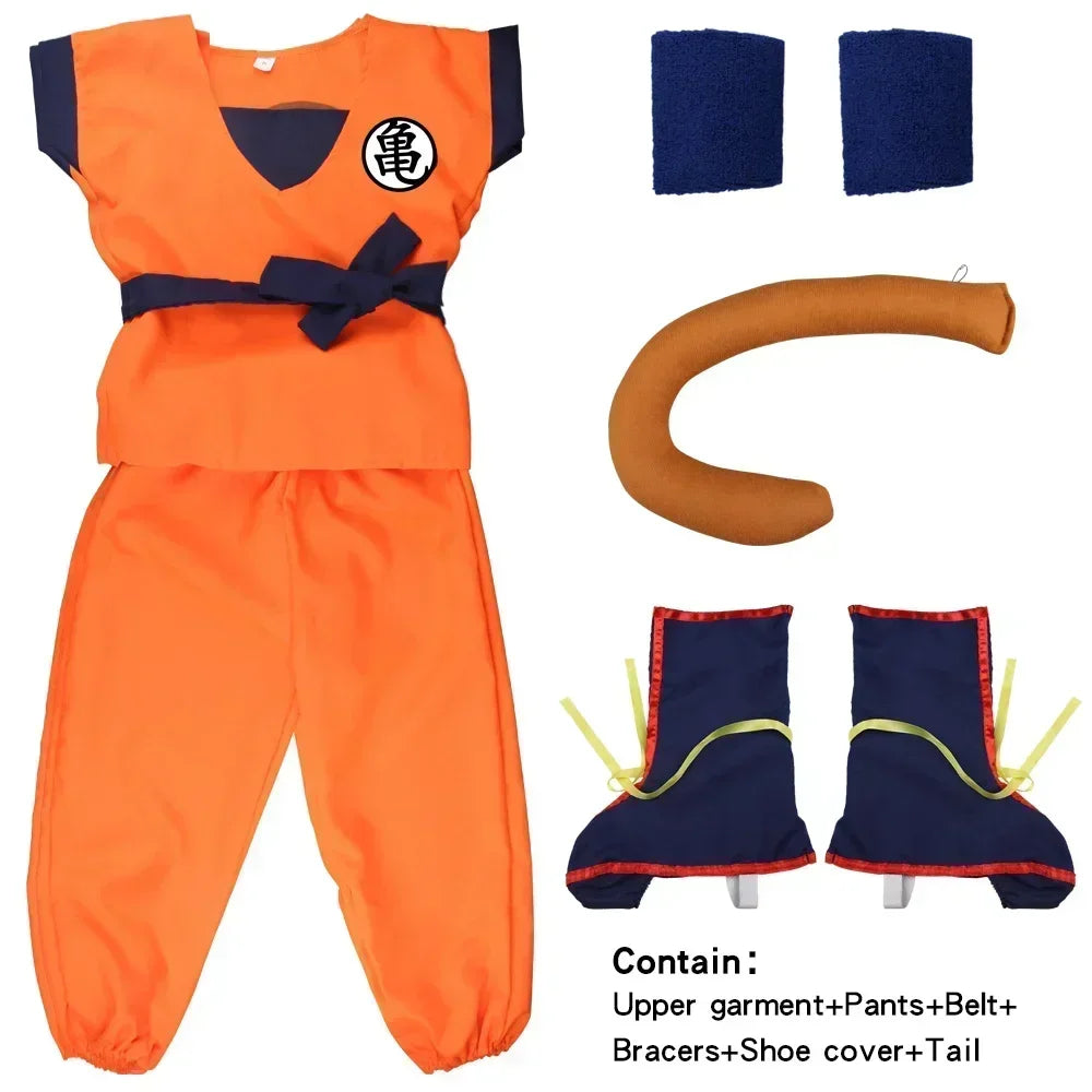 AnimeForge – Orangefarbiges Anime-Krieger-Cosplay-Kostüm für Erwachsene & Kinder
