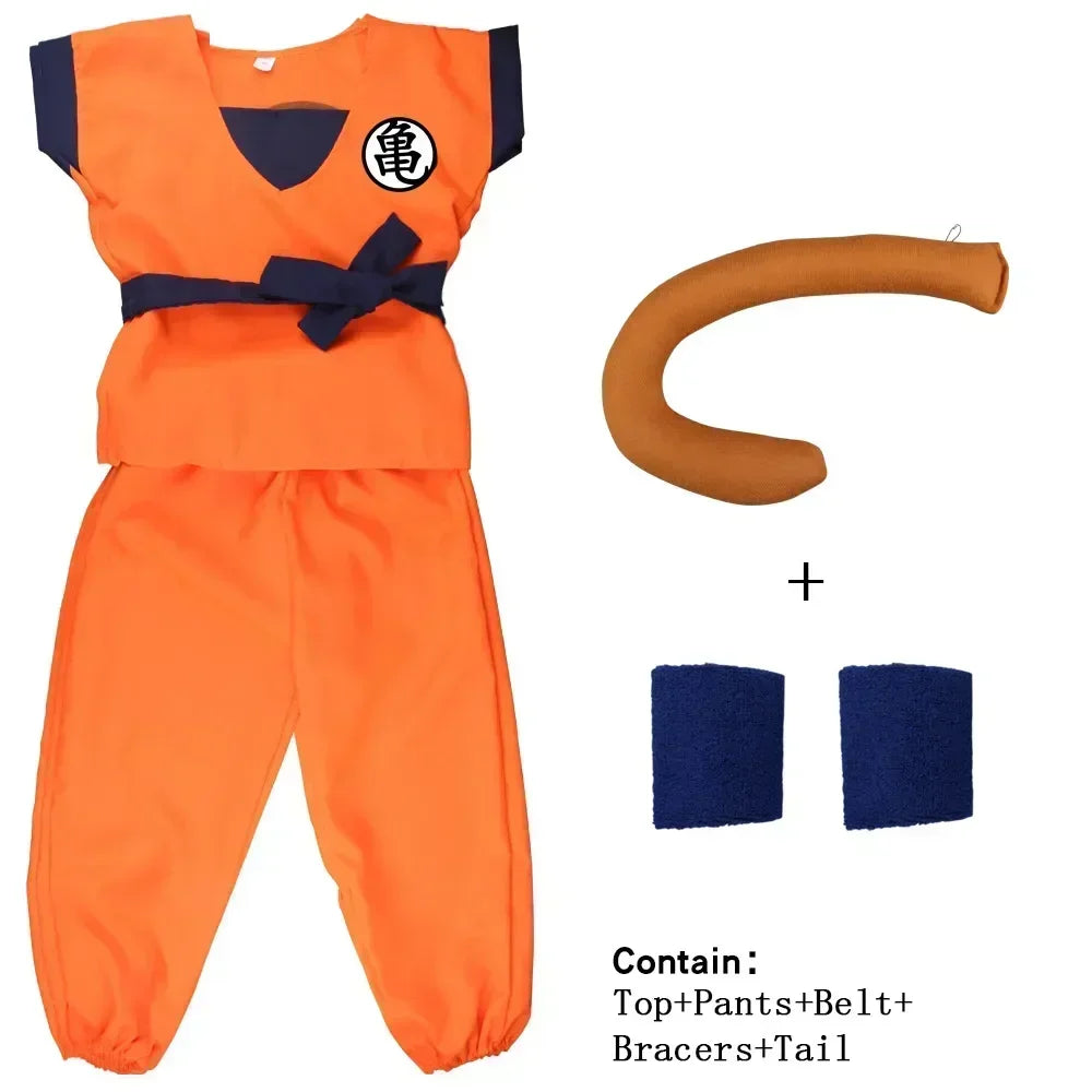 AnimeForge – Orangefarbiges Anime-Krieger-Cosplay-Kostüm für Erwachsene & Kinder