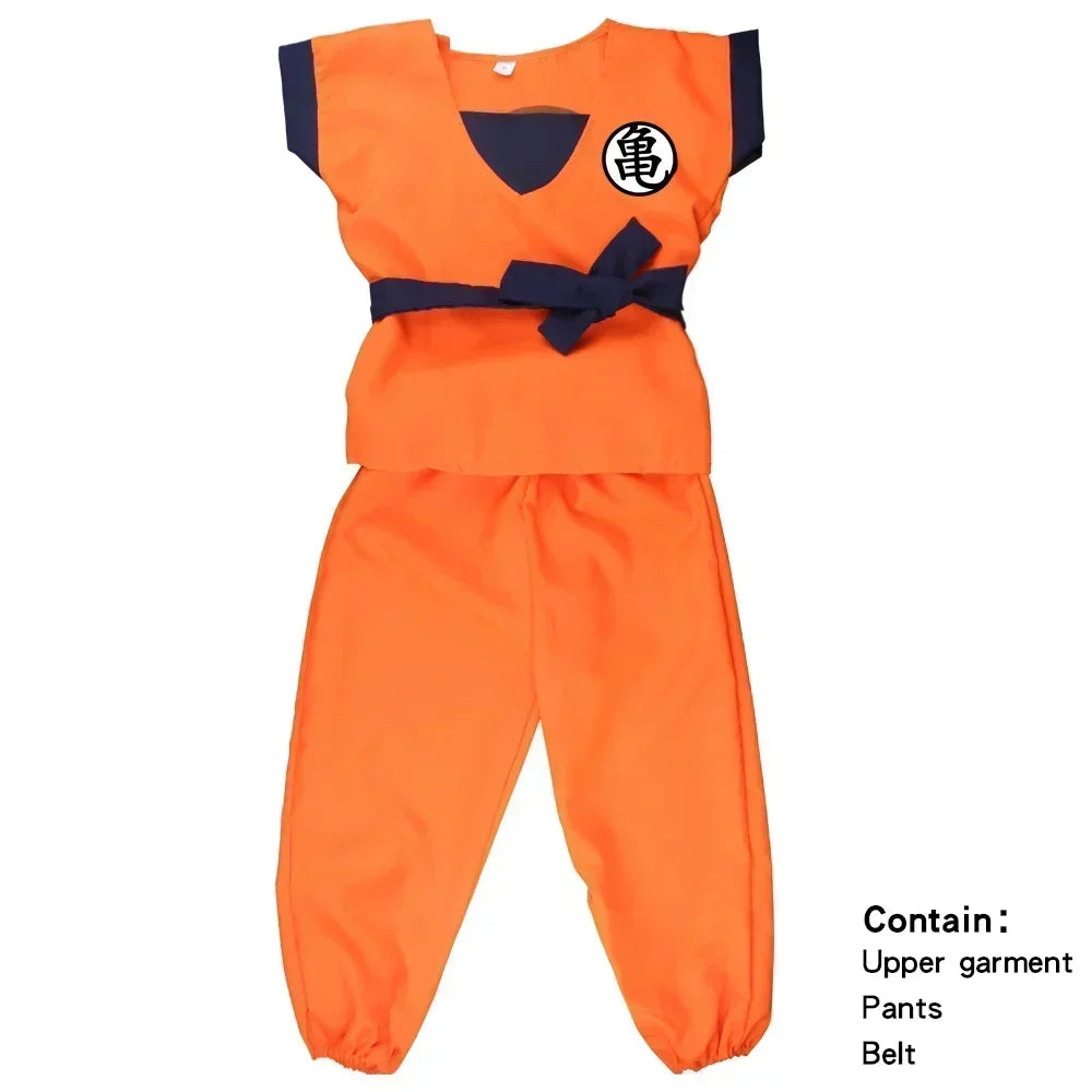 AnimeForge – Orangefarbiges Anime-Krieger-Cosplay-Kostüm für Erwachsene & Kinder