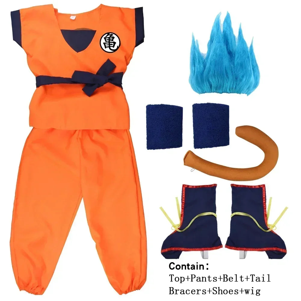 AnimeForge – Orangefarbiges Anime-Krieger-Cosplay-Kostüm für Erwachsene & Kinder