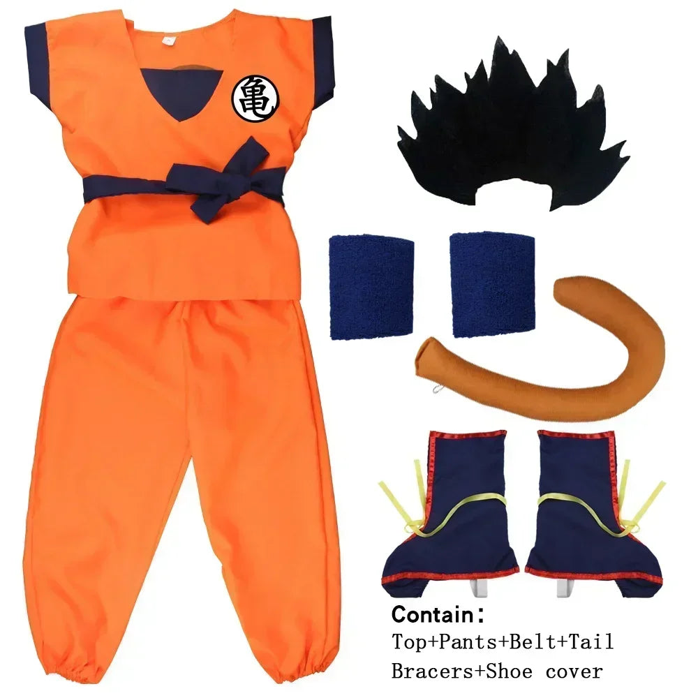 AnimeForge – Orangefarbiges Anime-Krieger-Cosplay-Kostüm für Erwachsene & Kinder