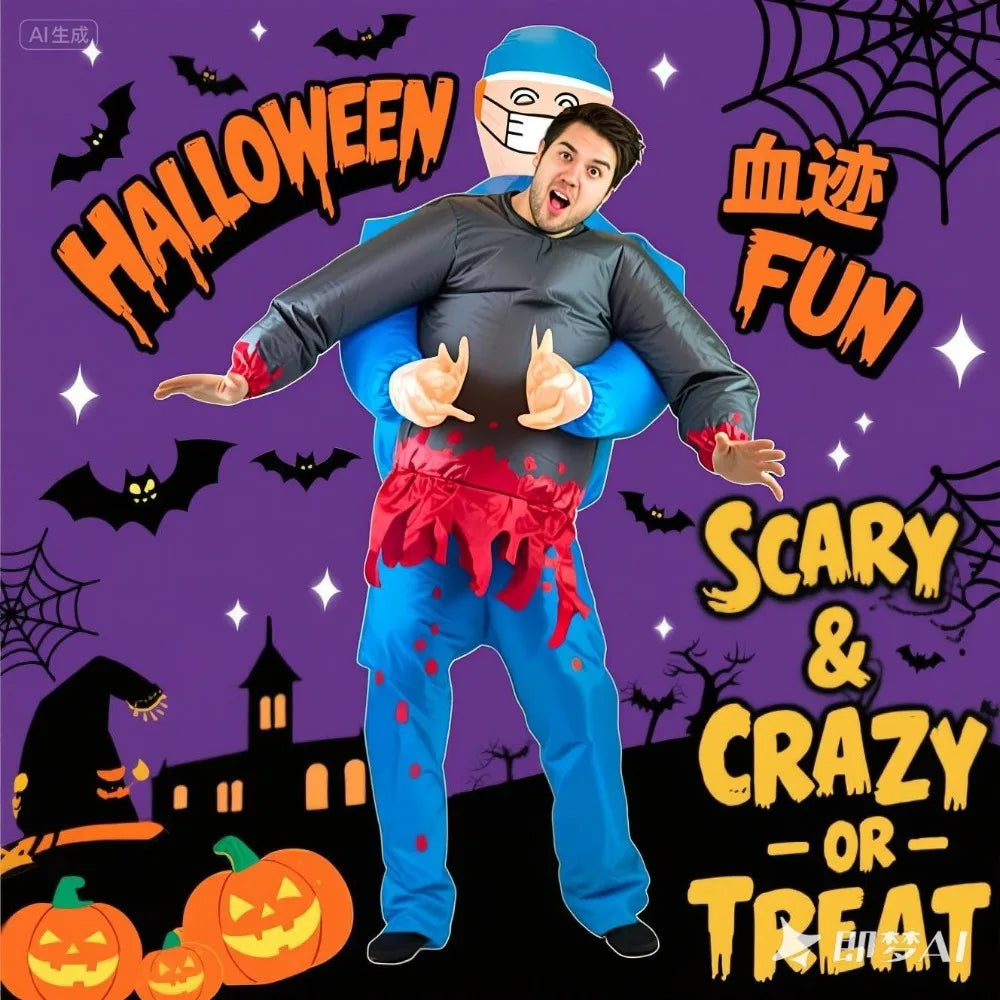 SpookMorph – Aufblasbares Chirurg Halloween Kostüm mit Geist – Herren Outfit