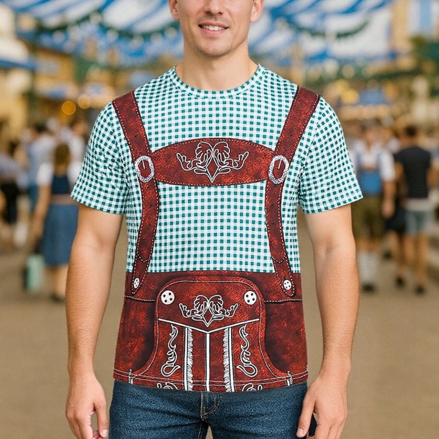 Wiesngaudi – T-Shirt mit Lederhosen-Aufdruck – Dein Spaß-Ticket zur Wiesn