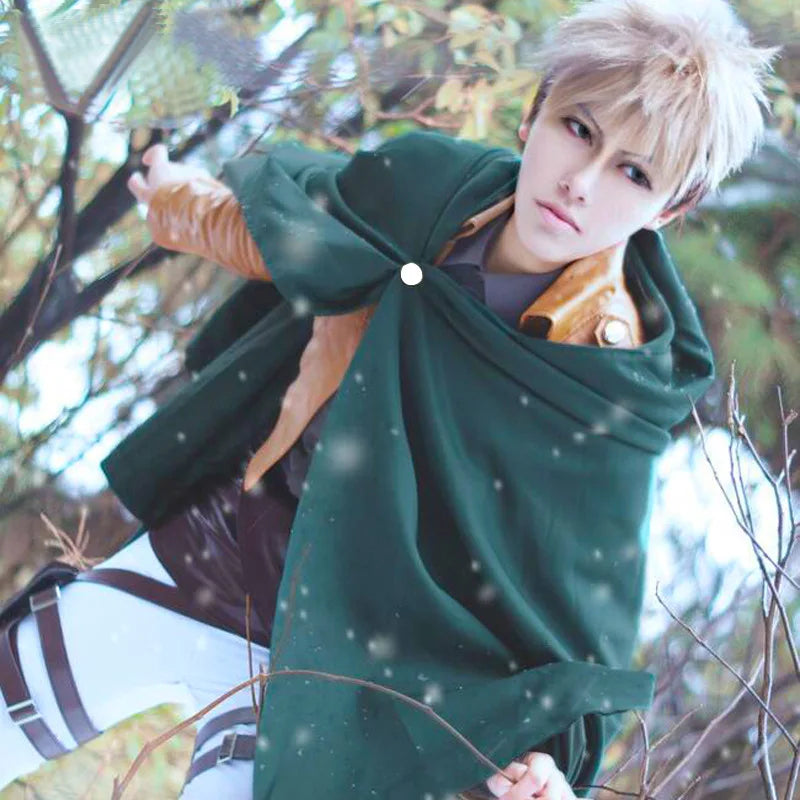 KuroHaven Grüne Cosplay-Cape – Unisex Japanischer Stil mit Kapuze