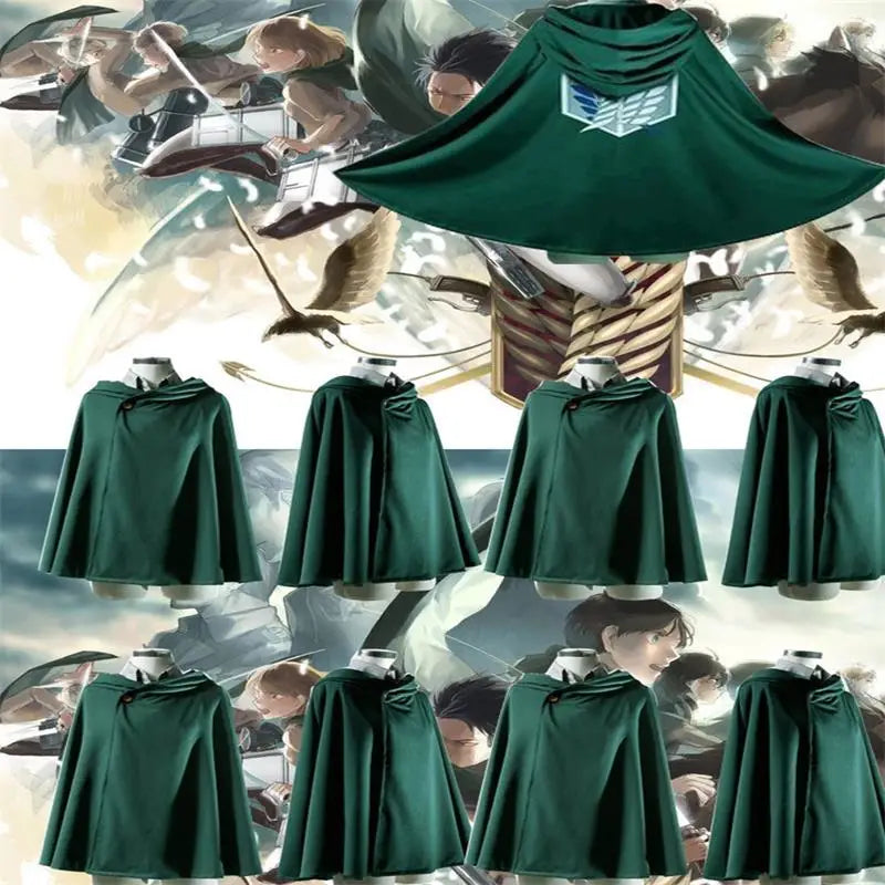 KuroHaven Grüne Cosplay-Cape – Unisex Japanischer Stil mit Kapuze