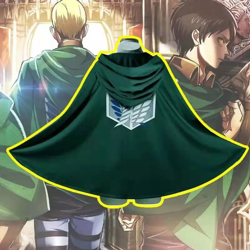 KuroHaven Grüne Cosplay-Cape – Unisex Japanischer Stil mit Kapuze