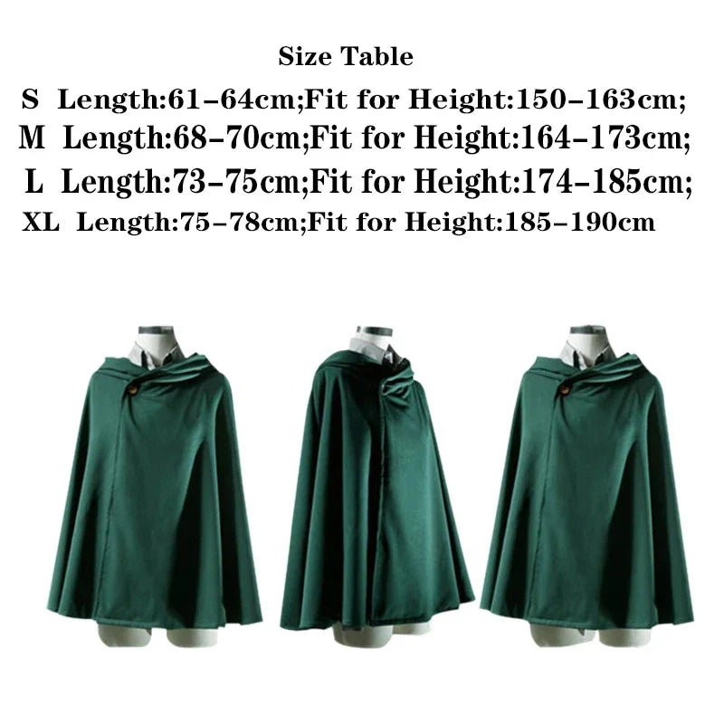 KuroHaven Grüne Cosplay-Cape – Unisex Japanischer Stil mit Kapuze