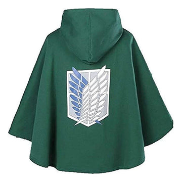 KuroHaven Grüne Cosplay-Cape – Unisex Japanischer Stil mit Kapuze