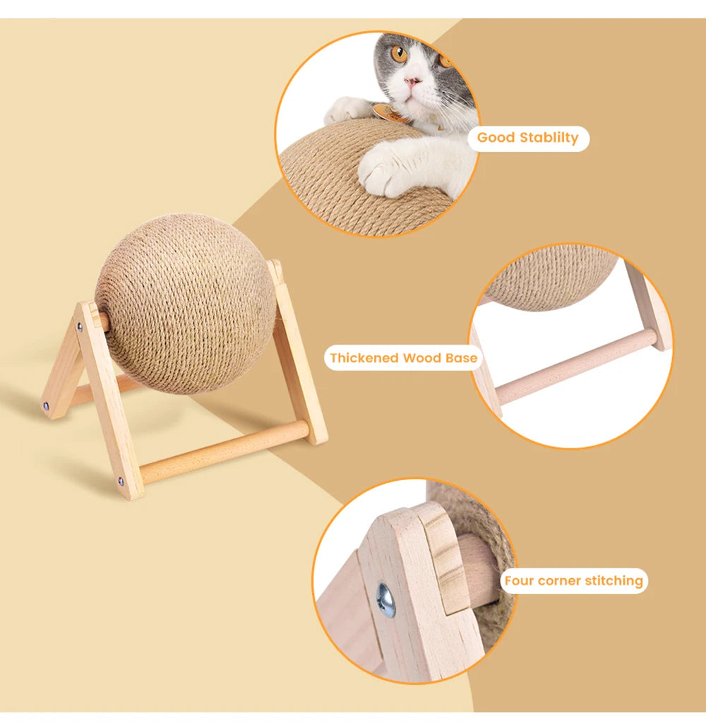 SisalSphere Elegance – Stilvolles Kratzspielzeug für Katzen mit natürlichem Charme