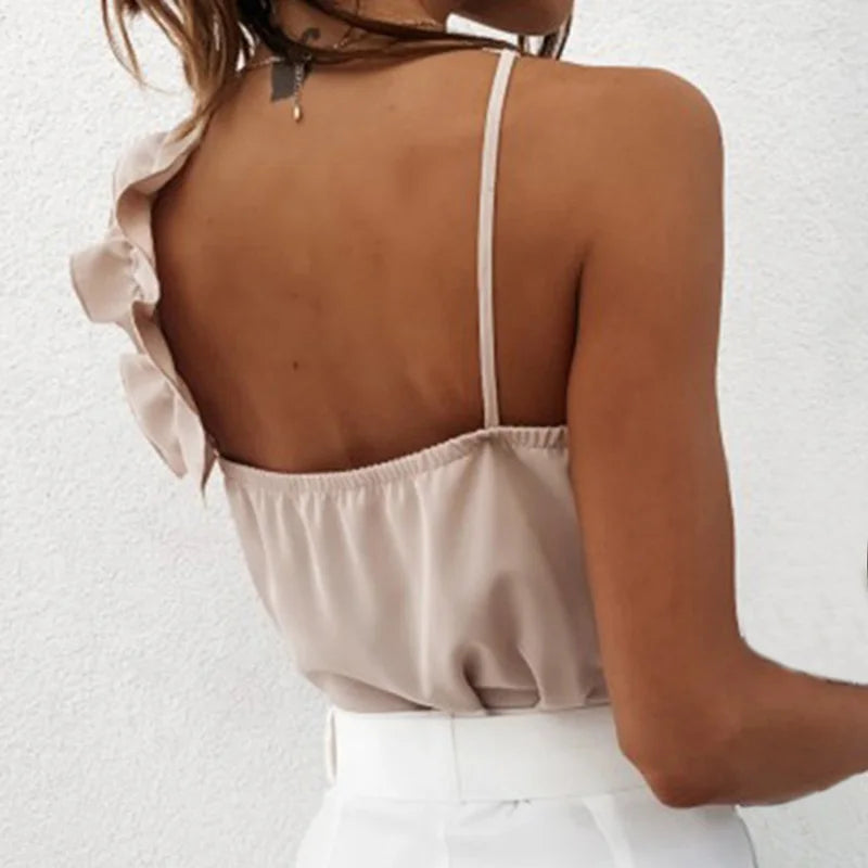 Amalya - Damen Tank Top mit Rüschen