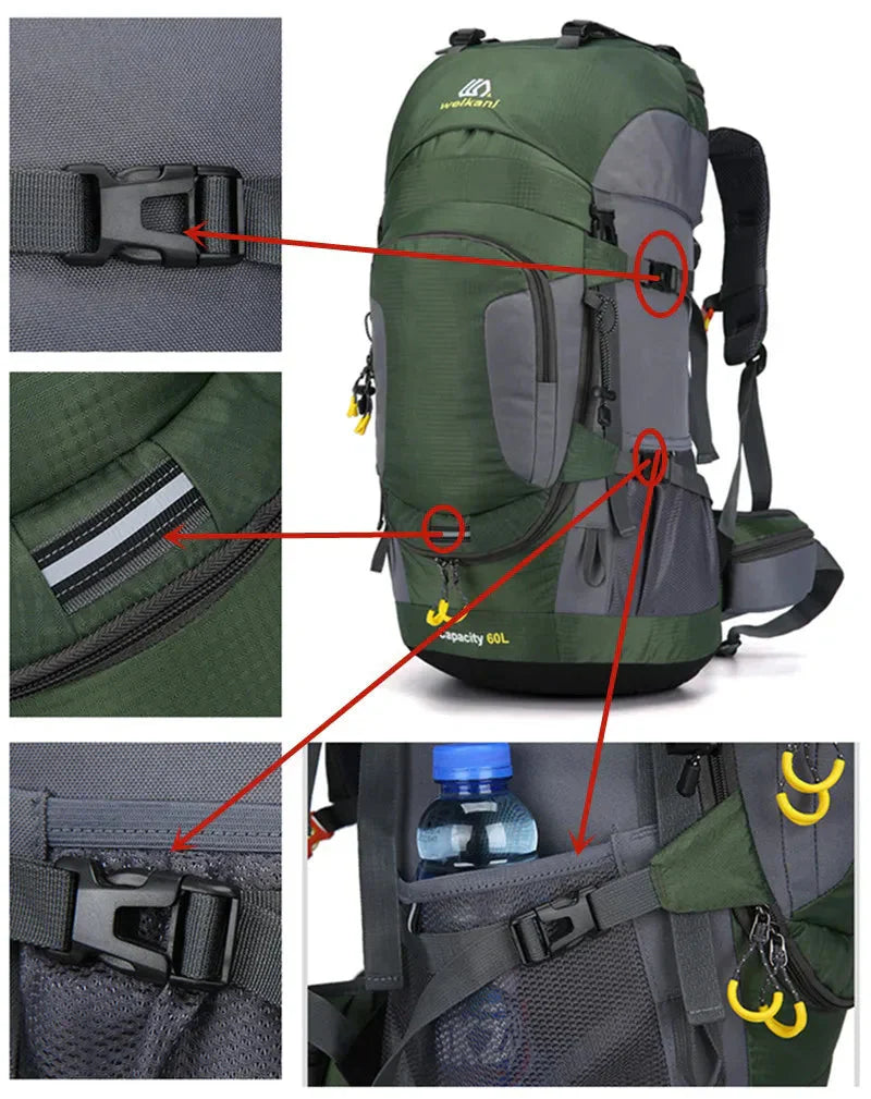 OutdoorHaven - 60L Rucksack - Wasserdicht, robust und geräumig
