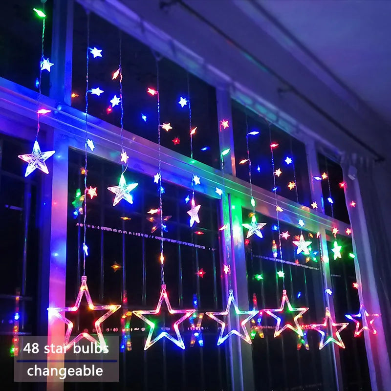 LumiStar – LED stjerne-lyskæde gardinbelysning jul