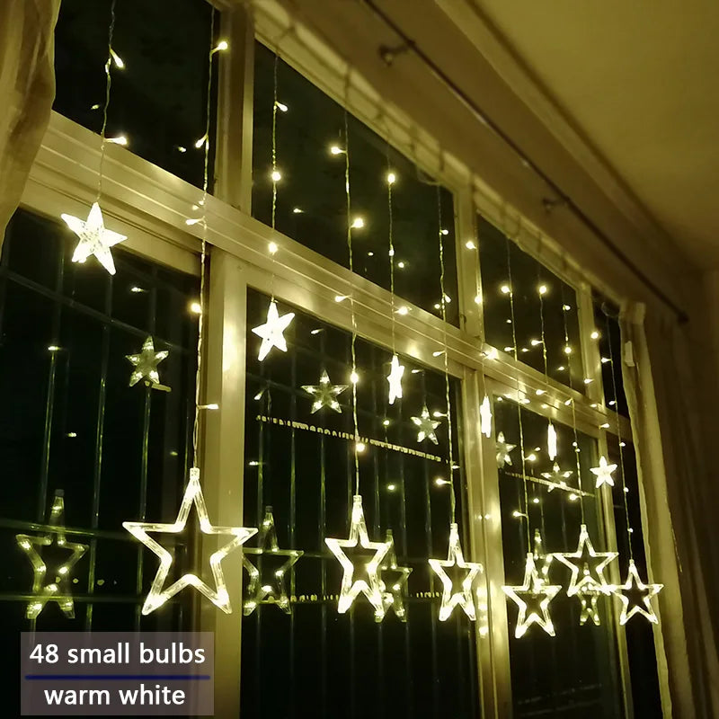 LumiStar – LED stjerne-lyskæde gardinbelysning jul