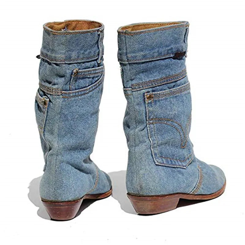 Lässige Denim-Stiefel für Frauen - Kaira