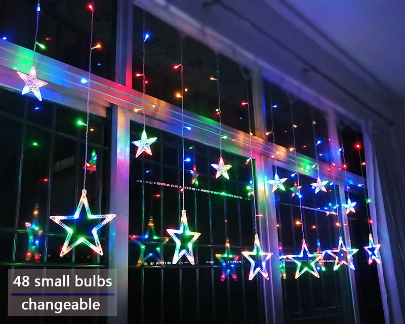 LumiStar – LED stjerne-lyskæde gardinbelysning jul