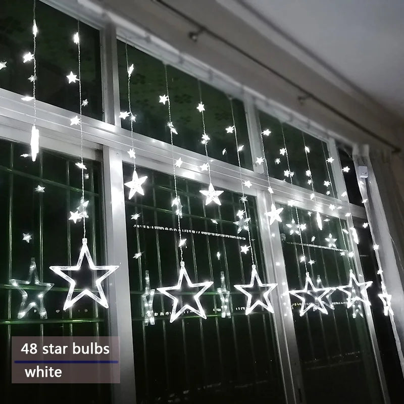 LumiStar – LED stjerne-lyskæde gardinbelysning jul
