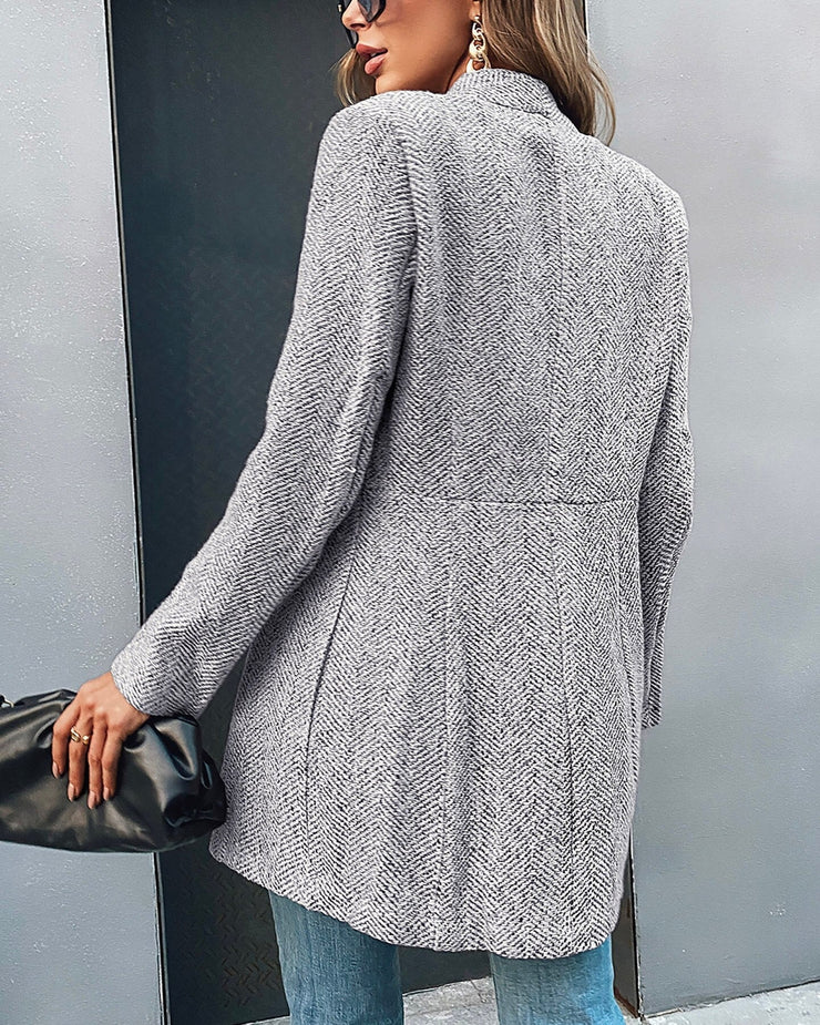 Eleganter langärmeliger Blazer - Leinen