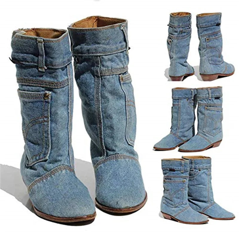 Lässige Denim-Stiefel für Frauen - Kaira
