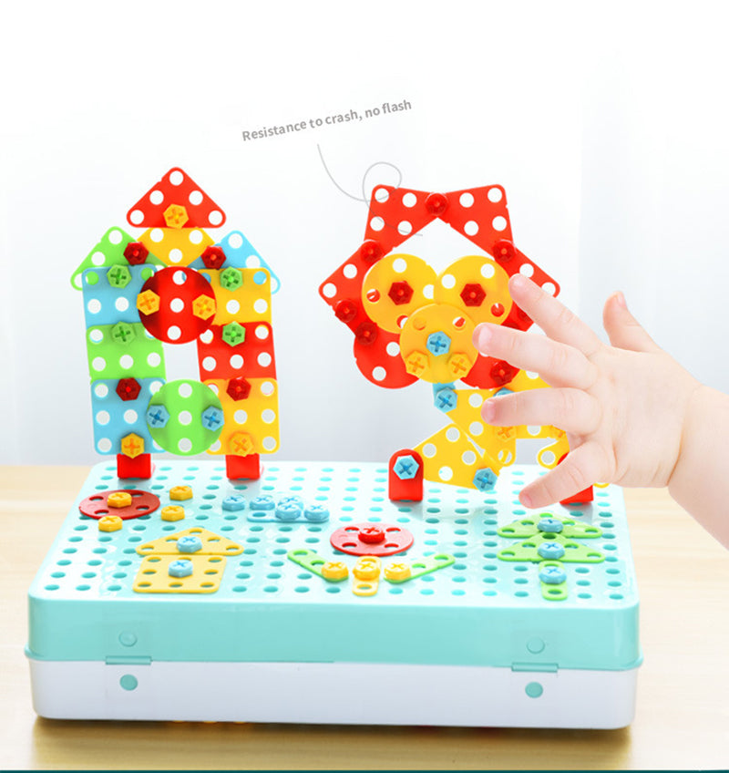 Kreativbaukasten mit Spielzeugbohrmaschine - BuildyDrill