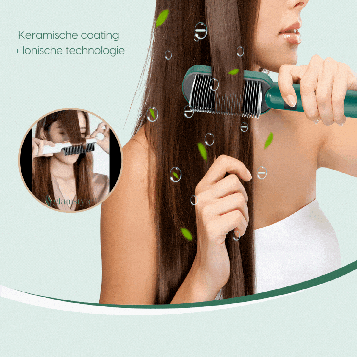 QuickGlam Styling-Kamm – Glattes, glänzendes Haar in 3 Minuten
