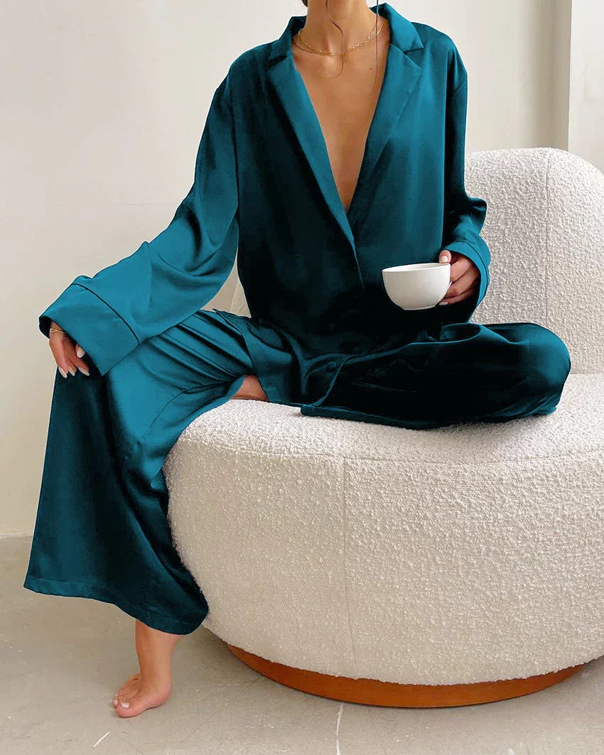Aloisia - Nachtwäsche-Set aus Satin und Seide in Übergröße