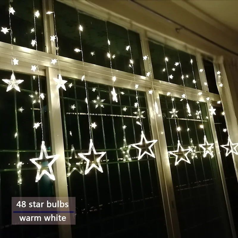 LumiStar – LED stjerne-lyskæde gardinbelysning jul