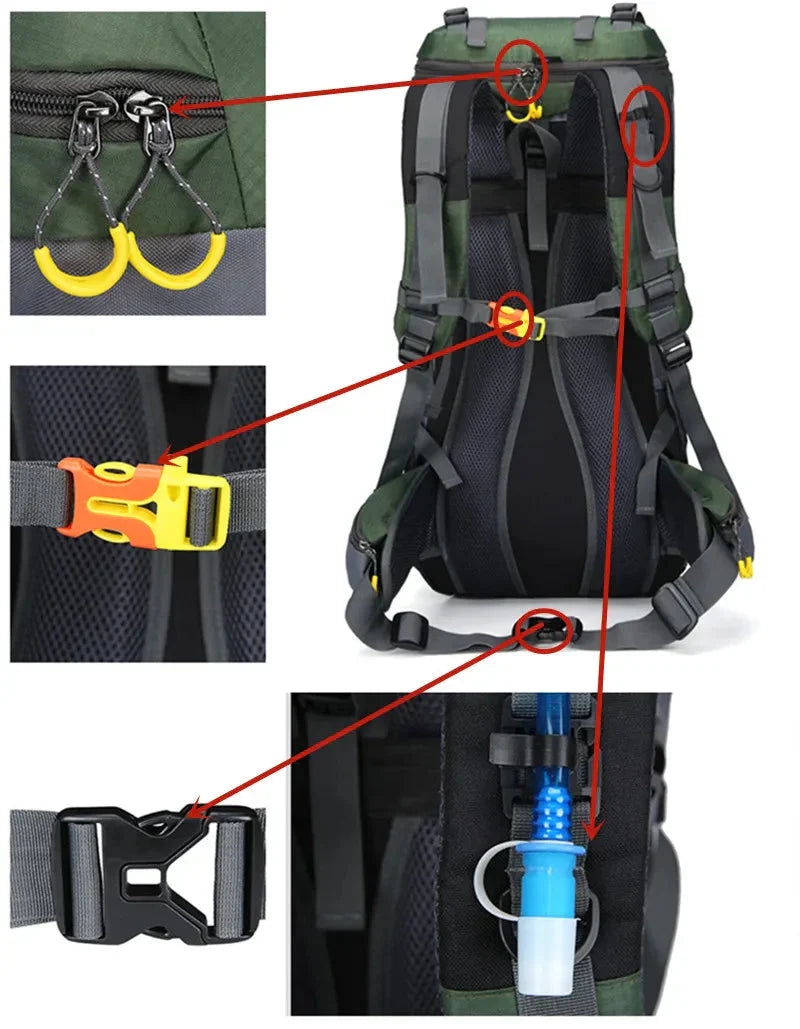 OutdoorHaven - 60L Rucksack - Wasserdicht, robust und geräumig