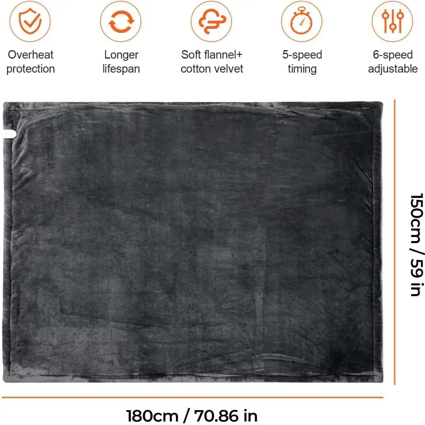 Heizdecke 150x80 cm – Weiche Wärmedecke mit 6 Heizstufen und Abschaltautomatik 3