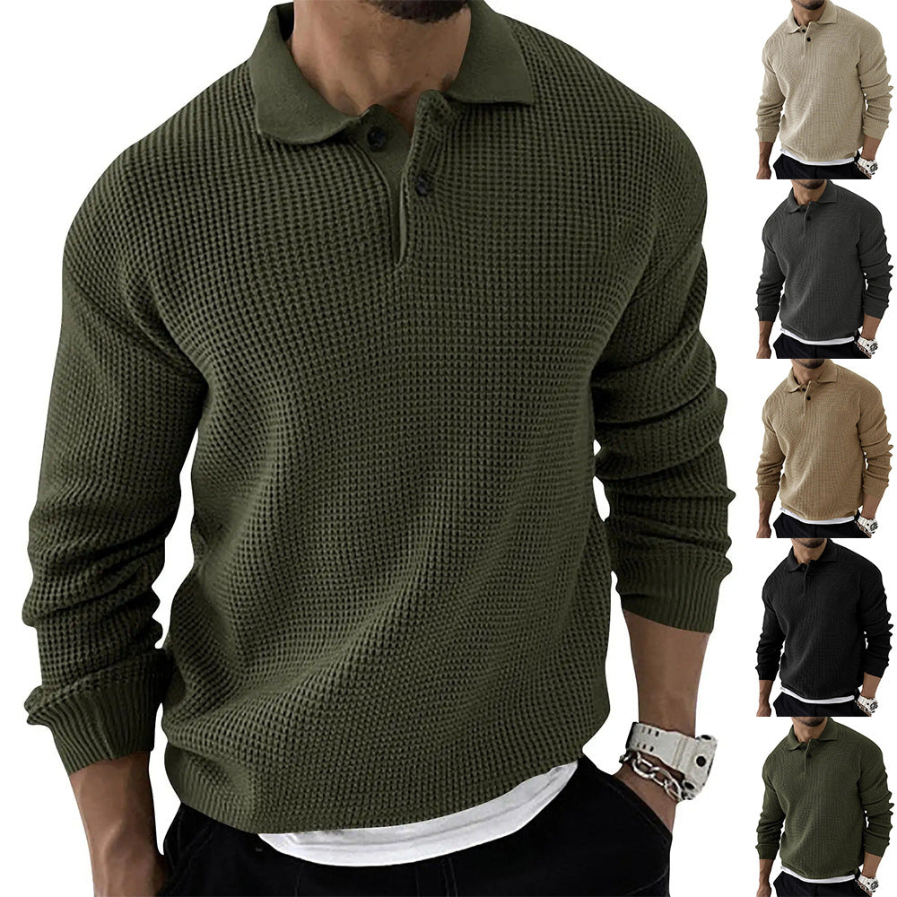 Gestricktes Langarm-Poloshirt für Männer - Fitz