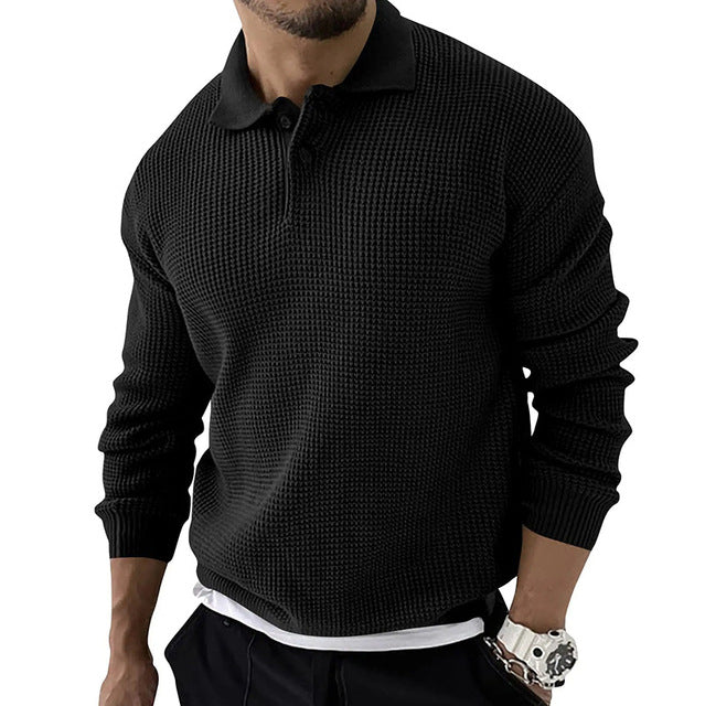 Gestricktes Langarm-Poloshirt für Männer - Fitz