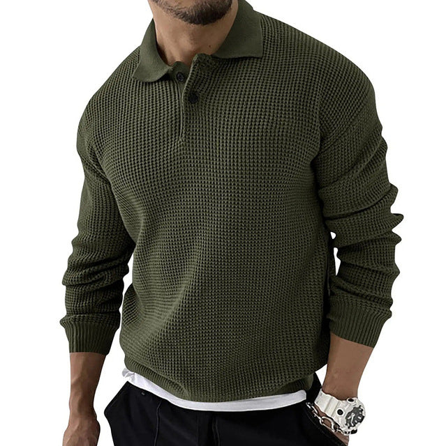 Gestricktes Langarm-Poloshirt für Männer - Fitz