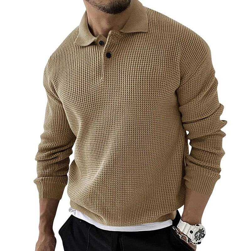 Gestricktes Langarm-Poloshirt für Männer - Fitz