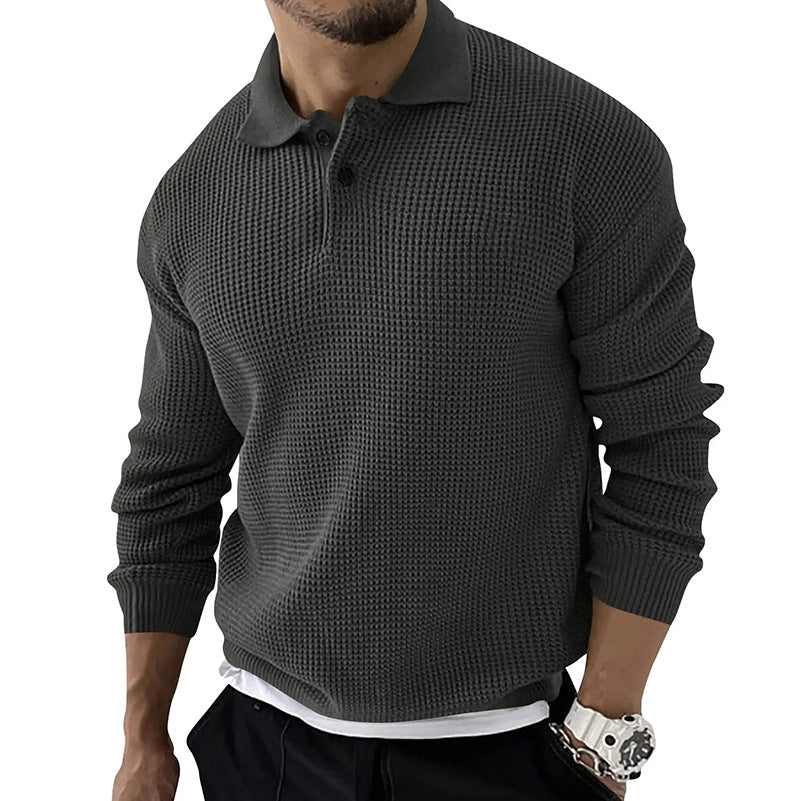 Gestricktes Langarm-Poloshirt für Männer - Fitz