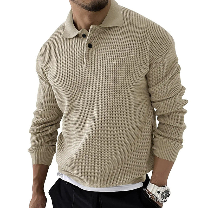 Gestricktes Langarm-Poloshirt für Männer - Fitz