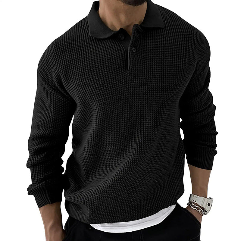 Gestricktes Langarm-Poloshirt für Männer - Fitz