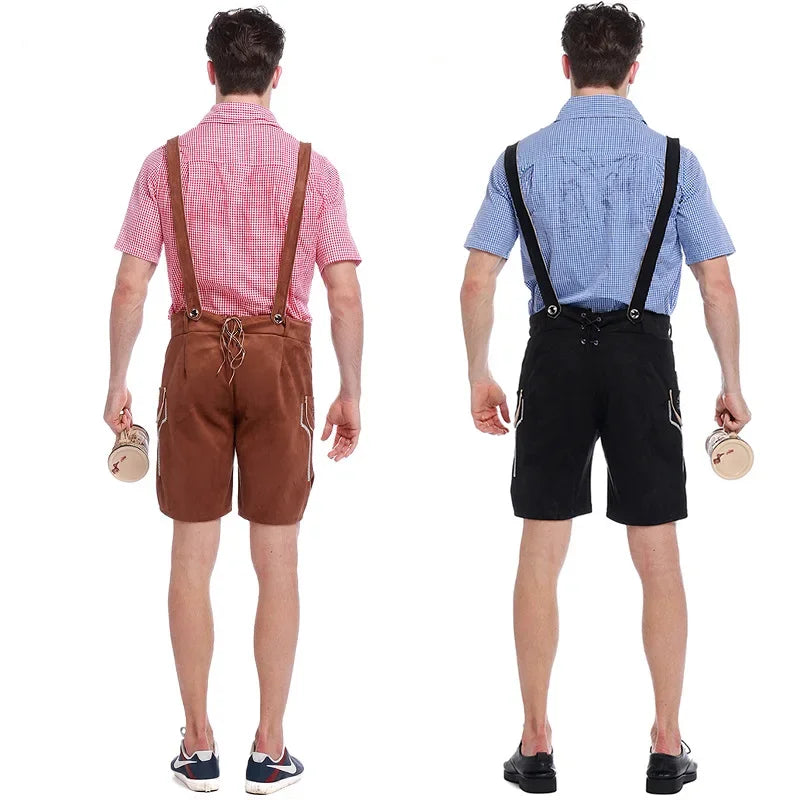 BavariaGent – Herren Lederhosen Set mit Hemd & Hut – Wiesn-Look für Männer