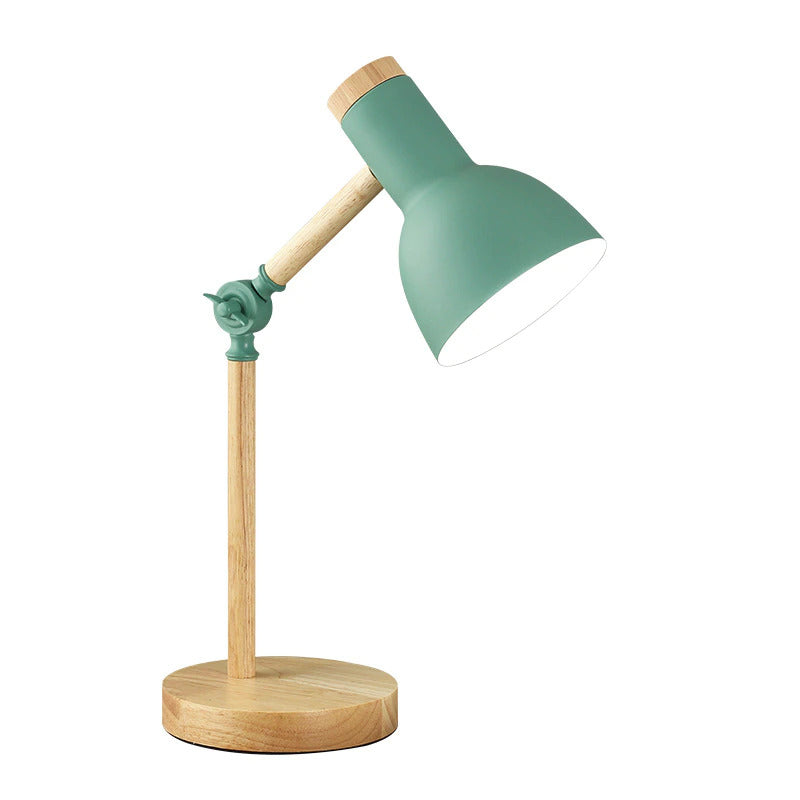 Nordische Holz-Tischlampe – Drehbarer Kopf & Moderne LED-Technik