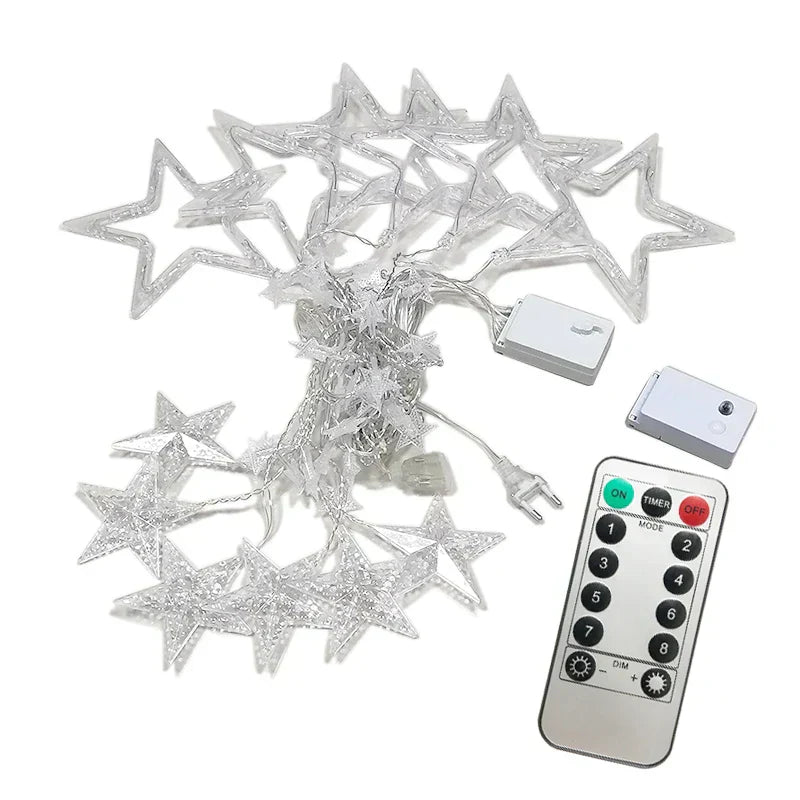 LumiStar – LED stjerne-lyskæde gardinbelysning jul