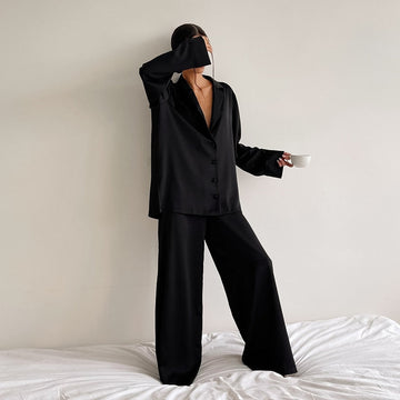 Pyjama-Set aus Satin und Seide in Übergröße - Curtis