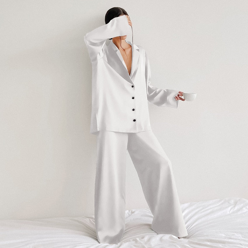 Pyjama-Set aus Satin und Seide in Übergröße - Curtis