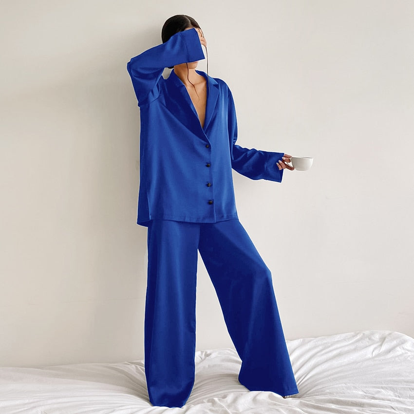 Pyjama-Set aus Satin und Seide in Übergröße - Curtis
