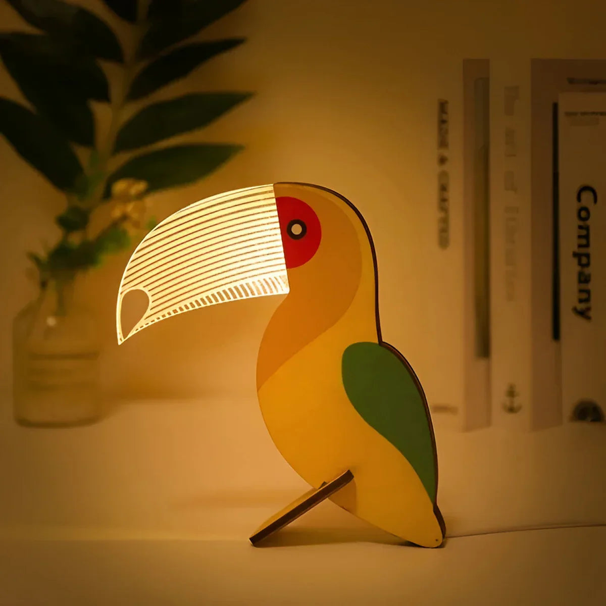 WildGlow Wooden Animals Tischlampe - Magisches Nachtlicht für Kinderzimmer