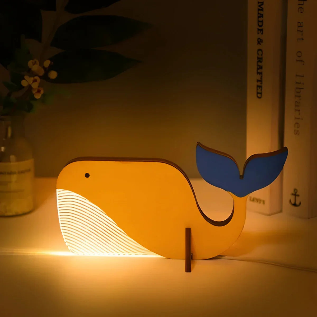 WildGlow Wooden Animals Tischlampe - Magisches Nachtlicht für Kinderzimmer